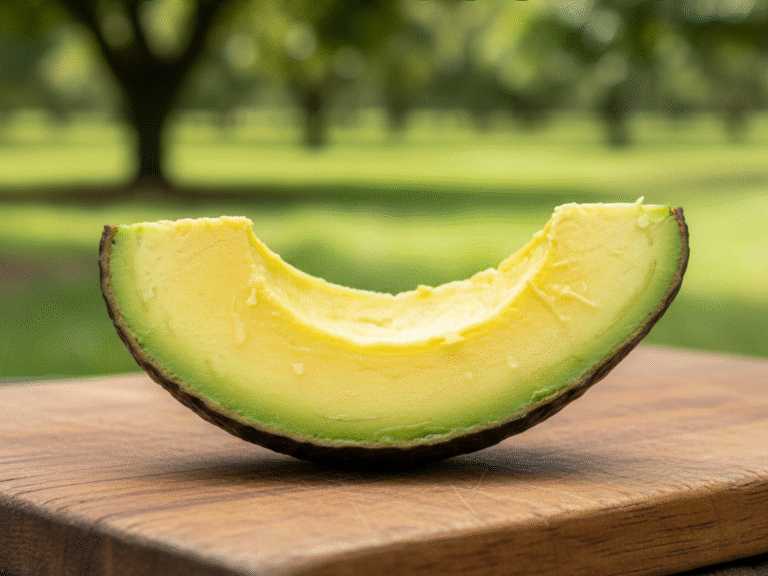 Ilustrasi alpukat mentega premium Astana Avocado yang baru dipetik