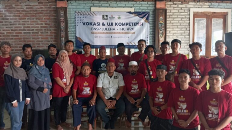 Pelatihan Juru Sembelih Halal (JULEHA) dalam agenda vokasi dan sertifikasi kompetensi Juleha angkatan 20 yang diadakan IHC di Jombang
