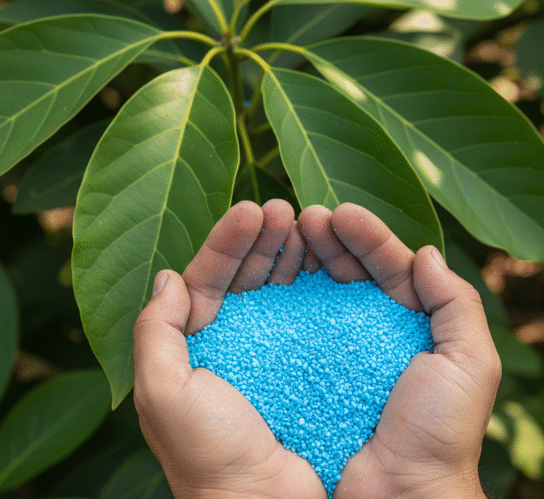 Santri mengaplikasikan Pupuk alpukat agar cepat berbuah Astana pada pohon alpukat yang berbuah lebat